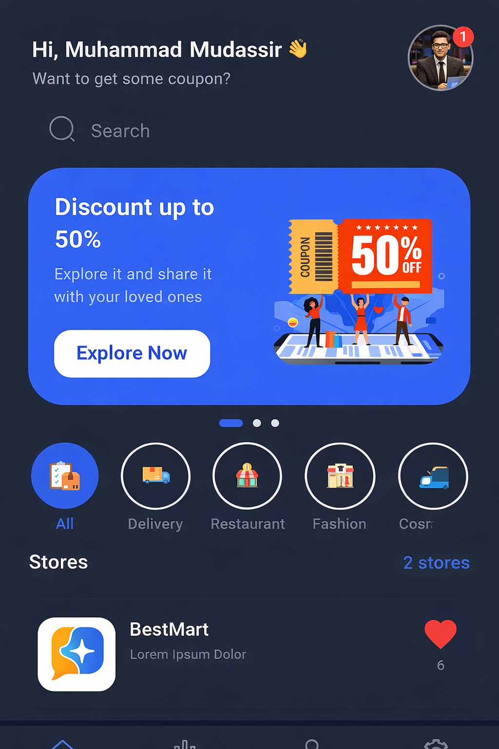 Copono app interface